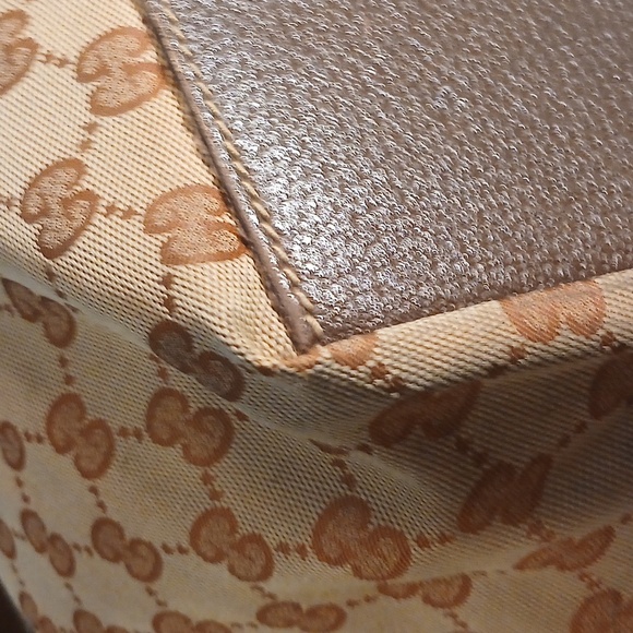 Authentic Gucci Web Sherry Line Tote Bag GG  Anvas Leather - Picture 7 of 16